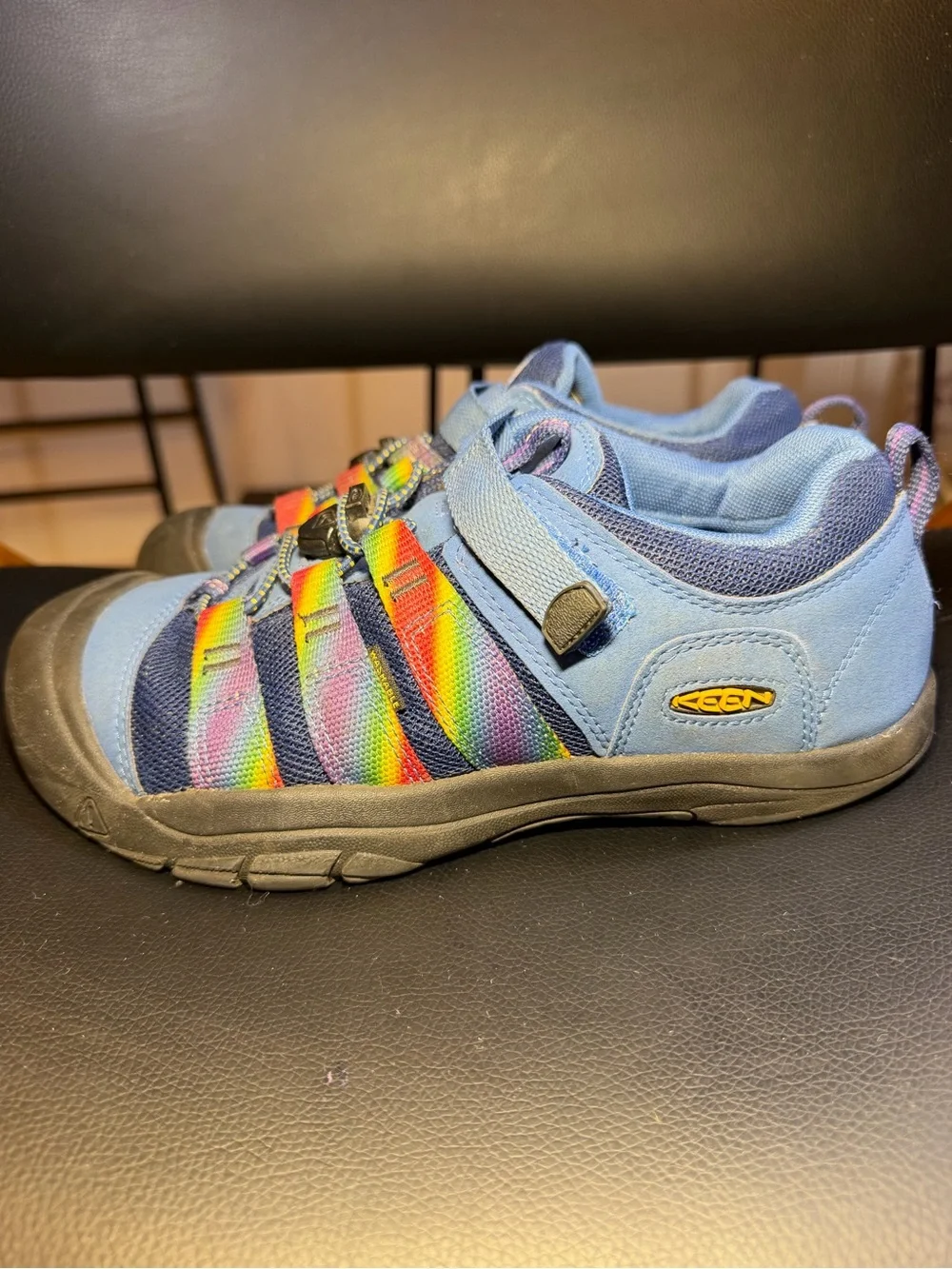 Keen Kids Light Blue Sneakers with Rainbow Accents
